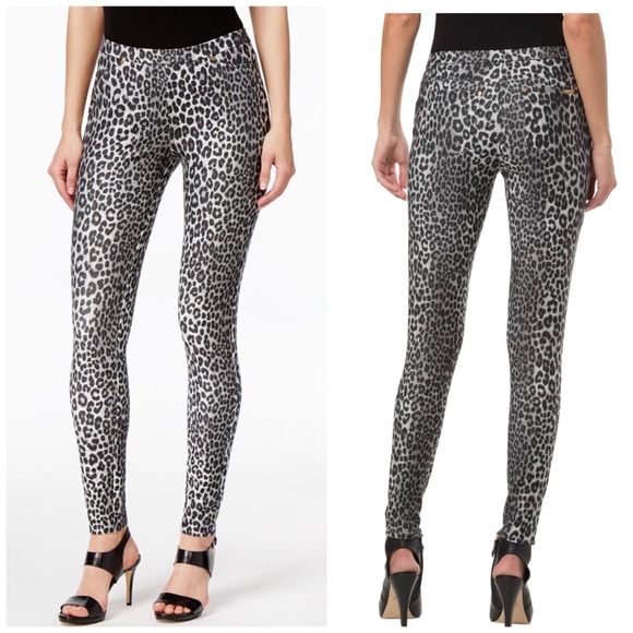 Michael Kors Women's Cheetah Striped Leggings Black Size 0X